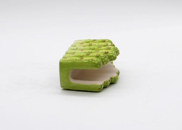 Green Asparagus Ceramic Napkin Holder Handmade Dolomite Tableware Room Decoration