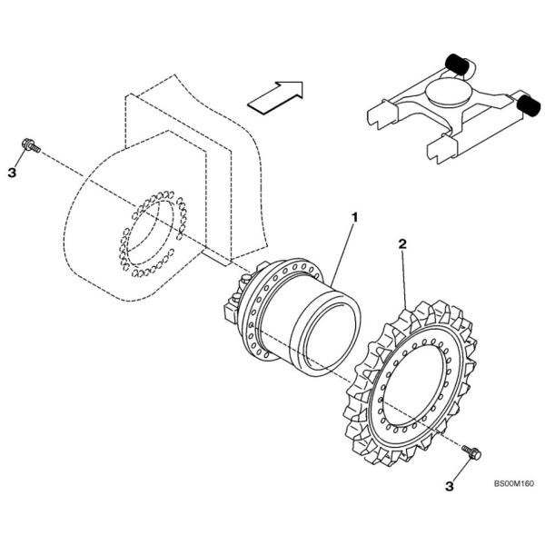 Assy конечной передачи шестерни уменьшения CX210 перемещения KRA1426 CX240 Assy конечной передачи шестерни уменьшения CX210 перемещения KRA1426 CX240