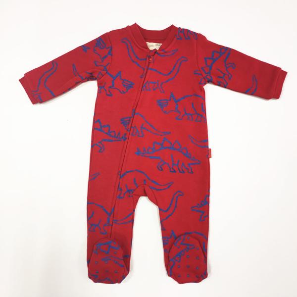 Newborn Bodysuit Baby Clothing Rompers with Zipper and Printing Pattern Knitted Fabric
