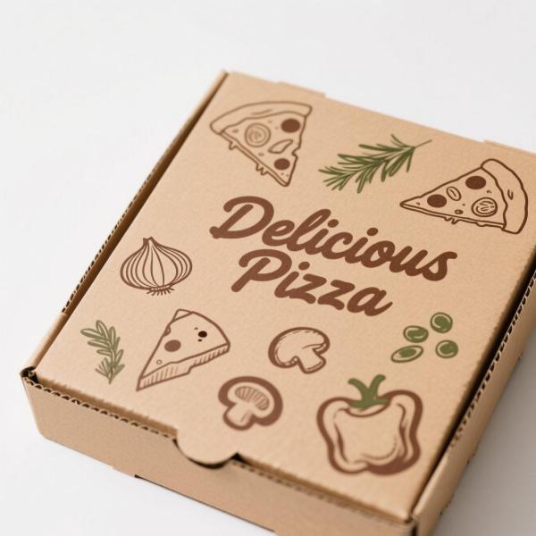 チーズペパロニと野菜ピザ用のカスタム印刷紙ピザボックス