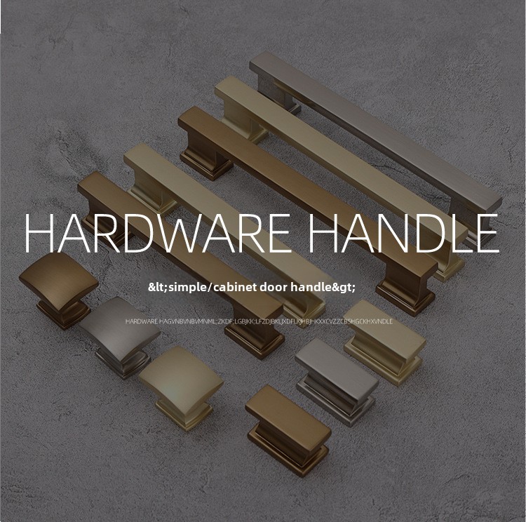 Nordic Gold Modern Simple Long Single Hole Solid Zinc Cabinet Door Knob Brass Material Living Room Wardrobe Drawer Handle