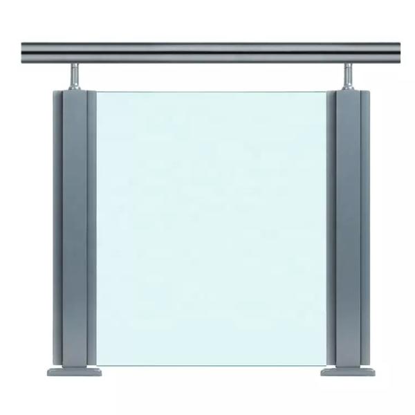 Modern Laminated Glass Balcony Handrails , Glass Balustrade Stainless Steel Post