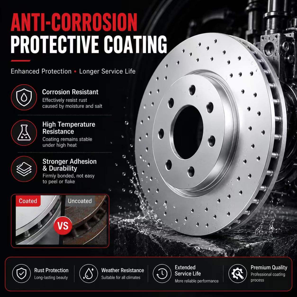 Carbon Ceramic Brake Discs With Geomet Technology Suitable For Multiple Vehicle Models For MERCEDES-BENZ SL 124 T-Model C-CLASS A0004212312 Auto Front Brake Disc Rotor for Mercedes Benz W205 C43 C450