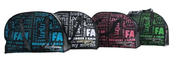 Black Binding Non Woven Carry Bag Traveling Style Zipper Double head Closing Silk Screen Printing