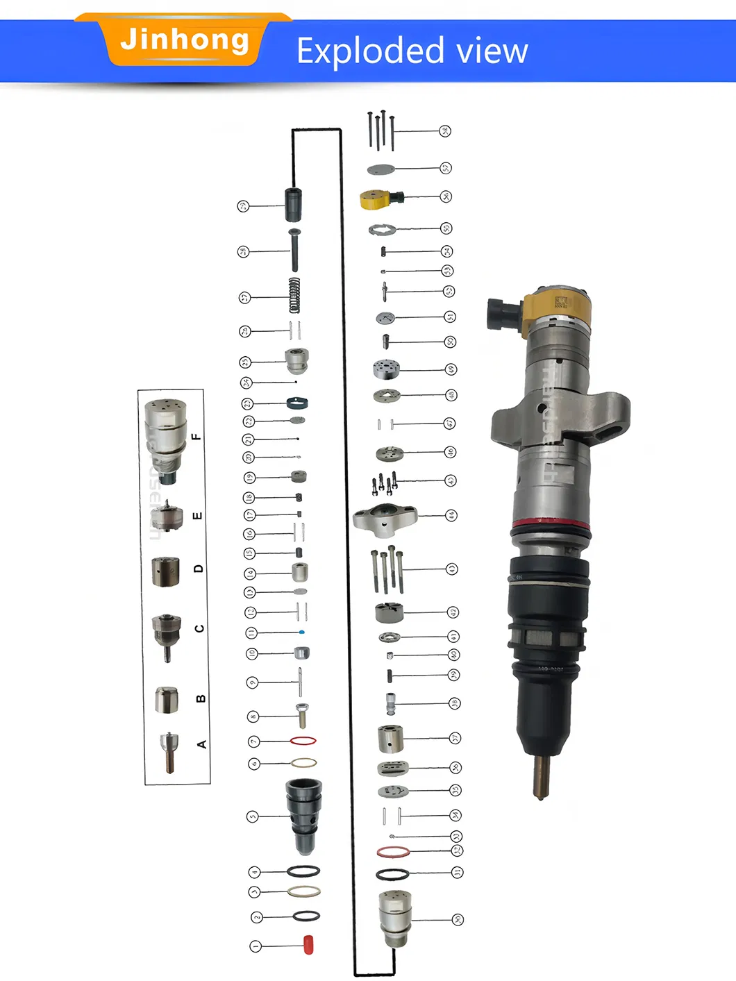 Diesel Fuel Injector 459-8473 10r-7222 Common Rail Injector for Cater-pillar C9 Engine Replacement Injector