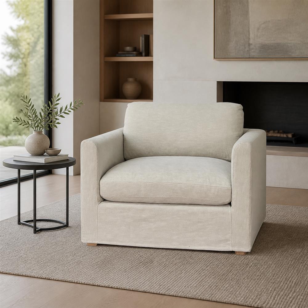 Contemporary Wide Lounge Accent Chair, Single Seat – LG-5010