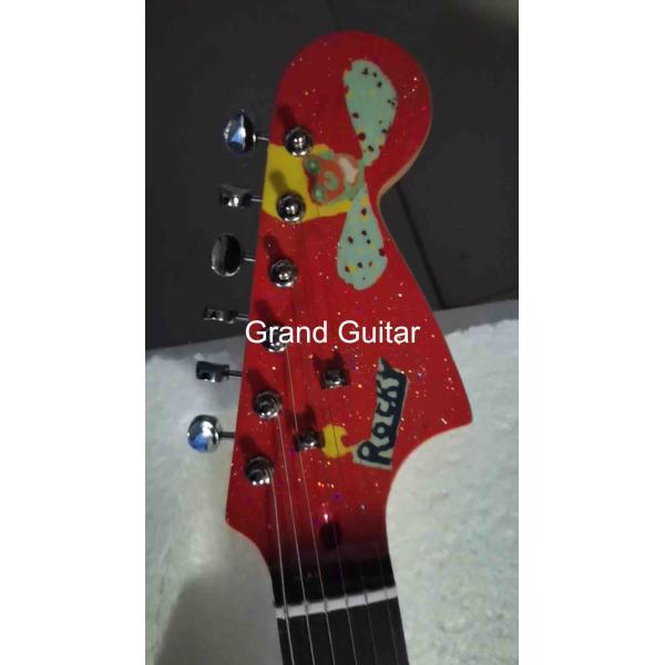 Custom Grand George Harrison Rocky Electric Guitar Accept Guitar and Bass with Colorful Pickups OEM