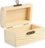 Créations lumineuses coffre au trésor en bois inachevé avec couvercle et fermeture 3,5 x 2,2 x 2 pouces