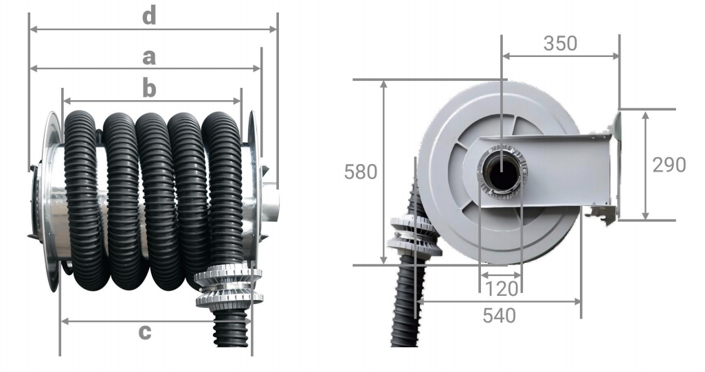 Auto Semi Auto Aluminum Exhaust Hose Reel High Efficiency Vehicle Fume Extraction System