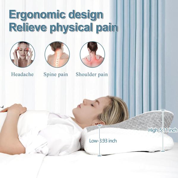 NECK Pain Relief Solution Memory Foam Contour Pillow for Side Back Stomach Sleeper