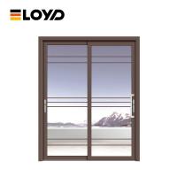 Porte coulissante en verre super grand cadre en aluminium porte coulissante en verre triple pour patio