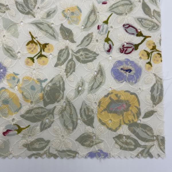 Printed Garment embroidered cotton net fabric Material MO4-LK010