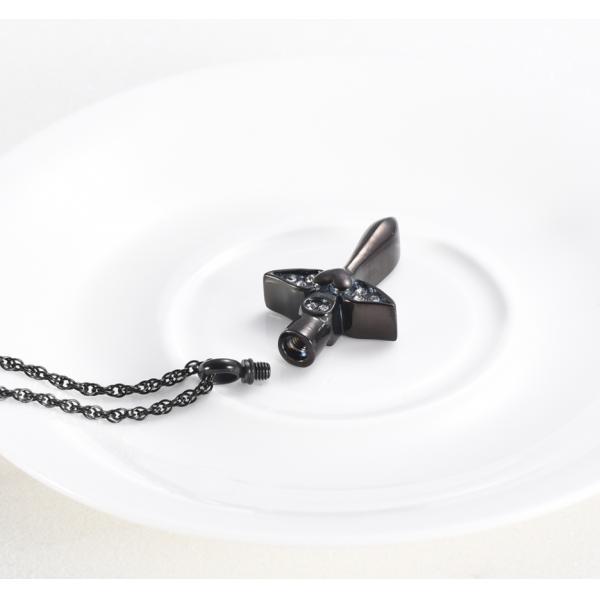 Stainless Steel Angel Wings Heart Cross Cremation Urn Pendant Necklace for Women/Men