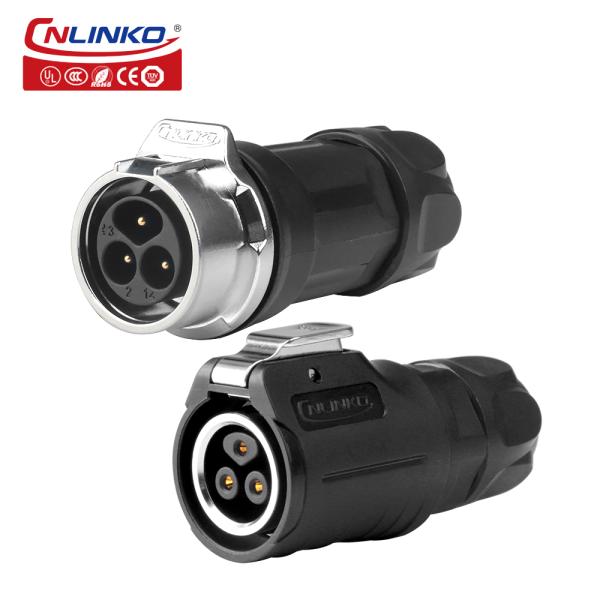 Cnlinko LP-16-3 Pin Ip68 Connector  Industrial Plastic and Metal Wiring Screw Waterproof Aviation Plug Connector 3 Pin Plug