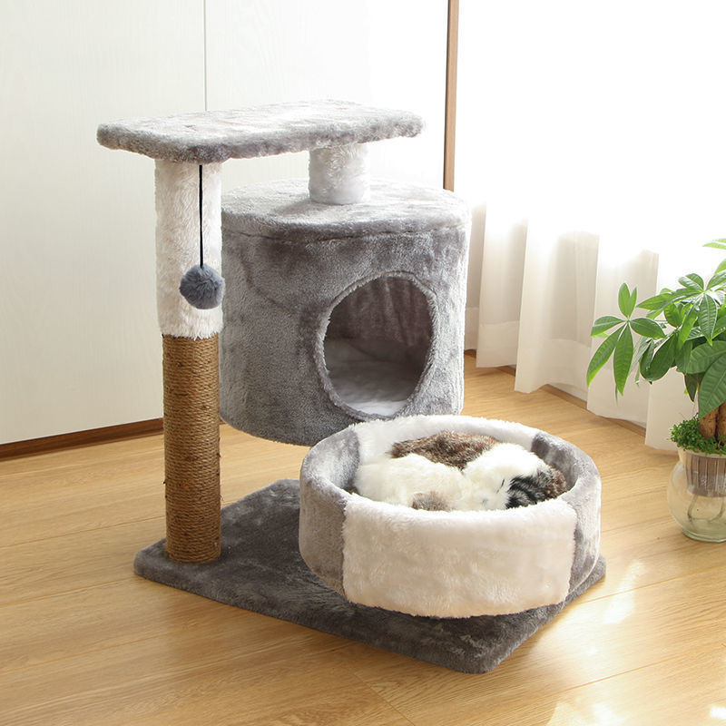 Customizable Pet Scratcher Wood and Lint Supply Board Tree Climbing Sisal Flower Catcher