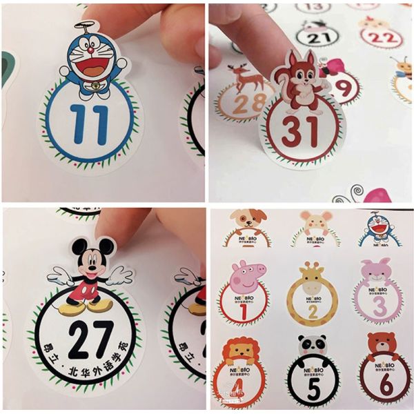 Self Adhesive Peel Off PVC Label Sticker Arabic Number Temporary Stickers