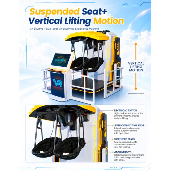 VR Flight Simulator Dual Seat Skydive Arcade Machine