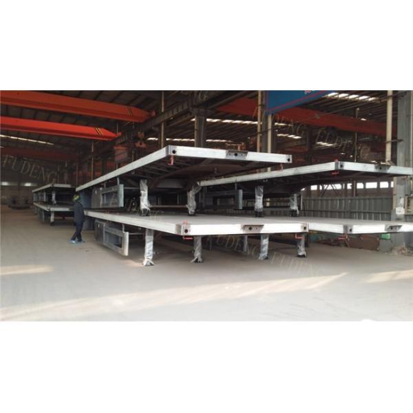 Flatbed container transport semi trailer , 3 axles flat bed container semi trailer truck