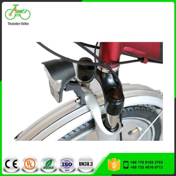 Foldable E Bicycle with Integrated Wheel and Brushless Motor Red Black Optional 36V