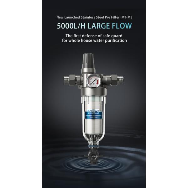 La vuelta abajo del sedimento reutilizable filtra bien el agua para el cuarto de baño de la cocina