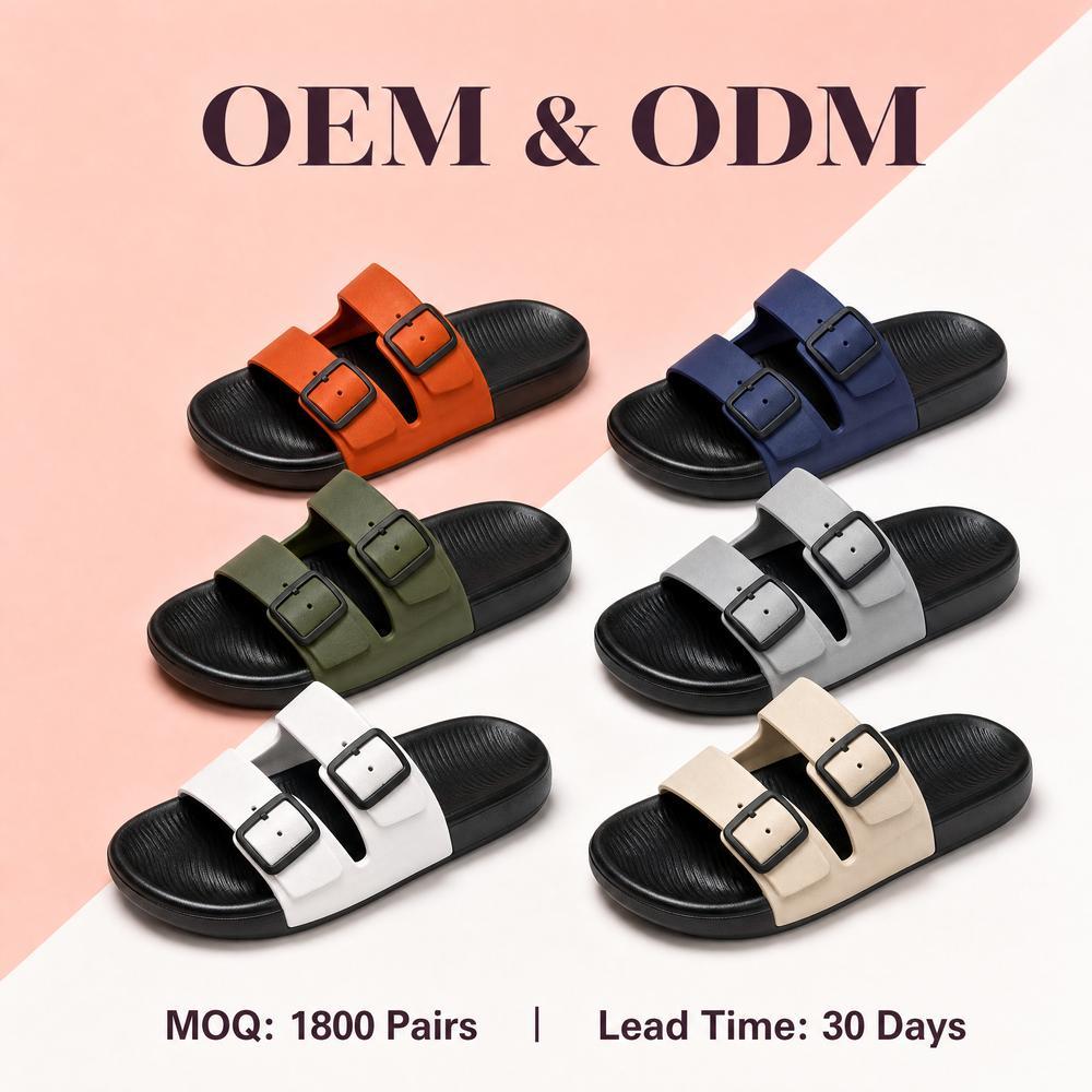 Double-Buckle EVA Slides with Adjustable Straps | Source Factory Supply