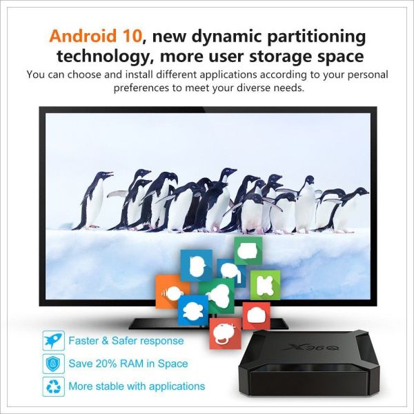 Customized Xtream Codes API X96Q Android 10 Tv Box 4k Resolution Ultra Hd