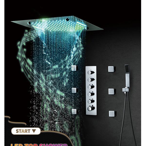 Thermostatic Control Showers and Complete Bathroom Set with Stainless Steel Design