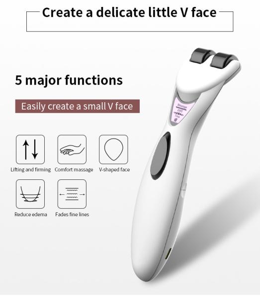 Ferramenta facial da face lift do Massager da cara do rolo do rolo da massagem do Ems do dispositivo da beleza do levantamento de cara da vibração que firma a massagem da beleza