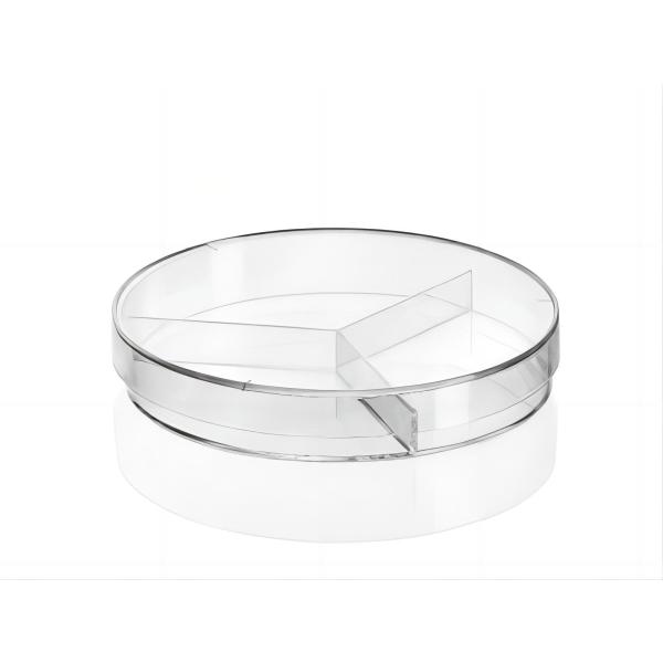 Compartiment en plastique de la boîte de Pétri de culture bactérienne 3 avec des