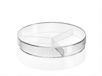 Bacterial Culture Plastic Petri Dish 3 Compartment With Lid Culture Dishes