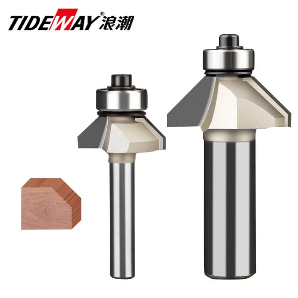 Tideway Router de trabajo de madera CNC personalizable Bits de 45 grados de carburo de tungsteno cortador de molino de chanfer con soporte OEM