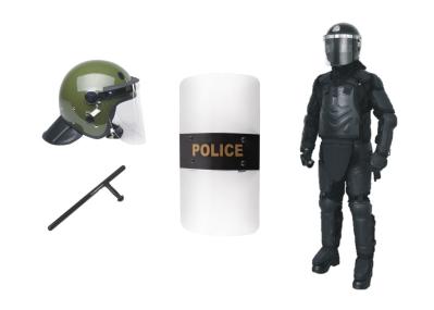 Polícia do capacete do motim do verde azeitona a anti tumultua o equipamento do bastão do protetor para a proteção