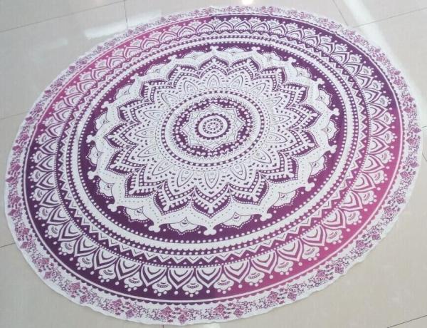 Lightest Round Mandala Beach throw Cotton roundies 150CM Polyester round beach sarong