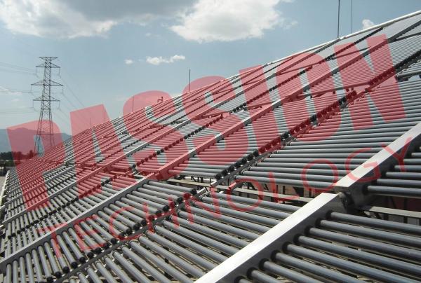 coletor solar evacuado tubular de vidro poderoso do tubo 1000L com tanque de alimentação