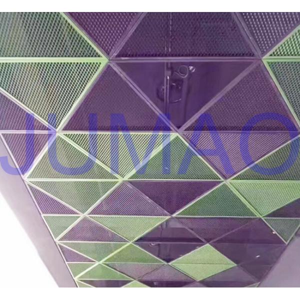 Lightweight Black Expanded Metal Powder Coated For Facade / Stair Towers