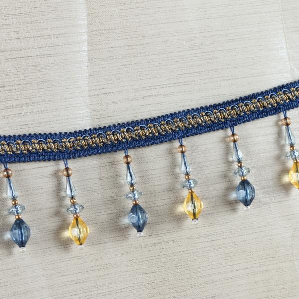 Handmade fashionable chain beads lace tassels fringes for curtain/sofa/pillow decoration