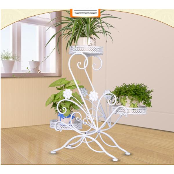Anti Rust Wrought Iron 2.2KG 3 Tier Flower Pot Stand