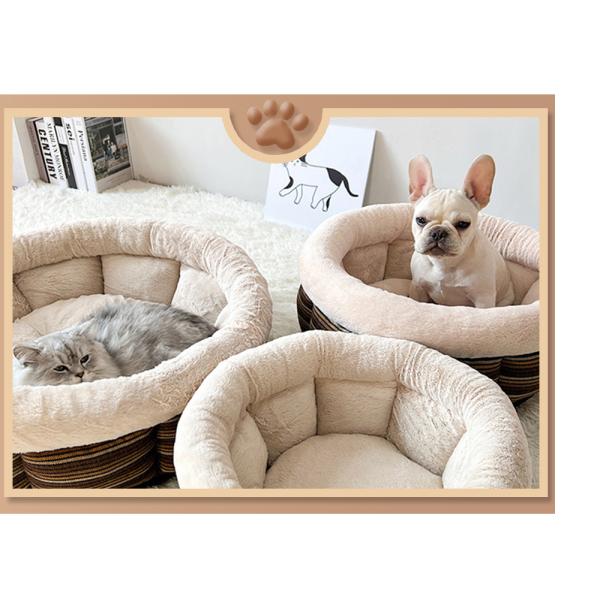 Pet Sofa Sustainable Linen Type Cloth Sleeping Nest for Warm and Cozy Winter Nights