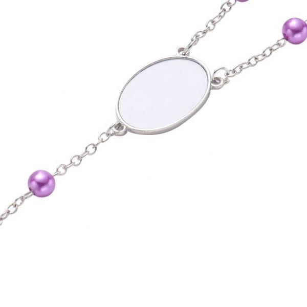 Multicolor Sublimation Beads Rosary Cross Bracelet Jewelry Blanks