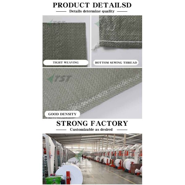 Green Color 25kg 50kg PP Woven Bag For Cement Sand Construction Garbage