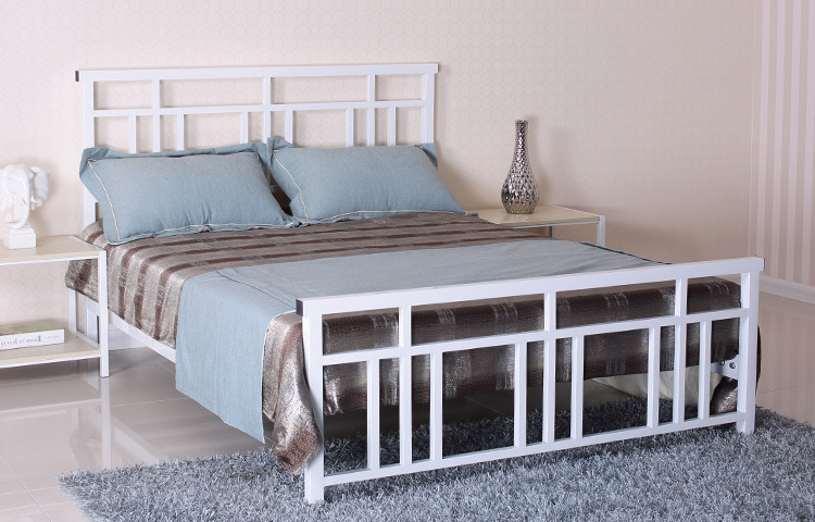 Metal Bed Frame Single Home Furniture Bed with Certifications ISO9001 / ISO14001