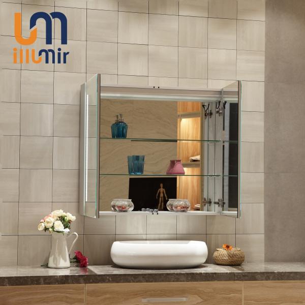 Stainless Steel Led Medicine Cabinet Modern Luxury Smart Bathroom Mirror Cabinet