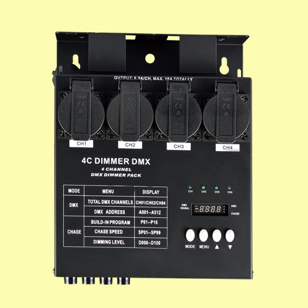 NEBULA 4 CH Channel DMX Digital Dimmer Switch Control Socket Dimmer Pack