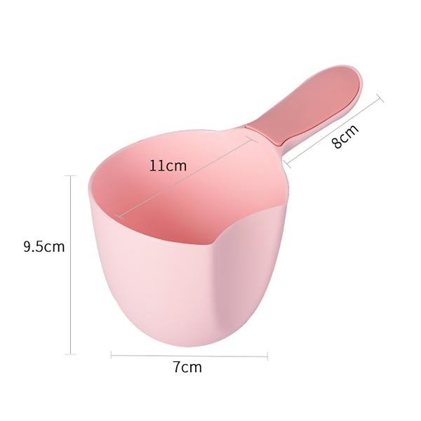 Plastic With Handle Portable Bath Shampoo Rinse Cup For Baby Hair Wash
