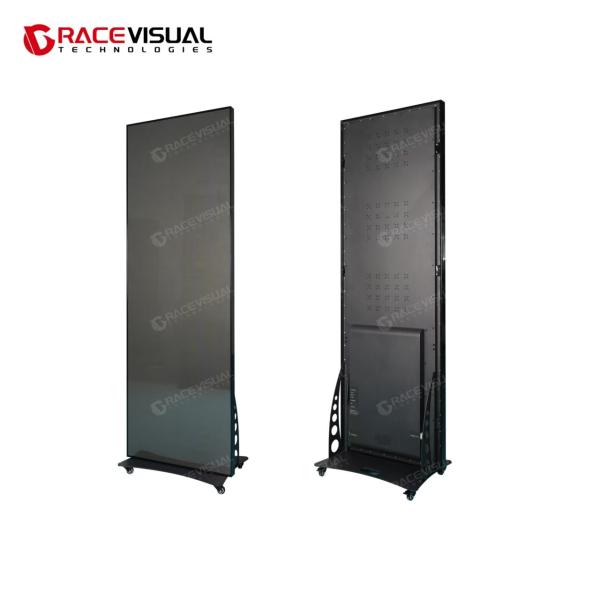 IP Series Digital LED Poster – 640×1920mm, IP40/IP21 Rated, Mobile Stand with Wheels for Flexible Commercial Advertising