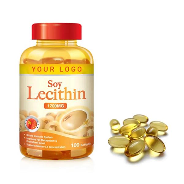 Private Label Nutritional Supplements 1200mg Soy Lecithin Softgels Capsule improve hair beauty products