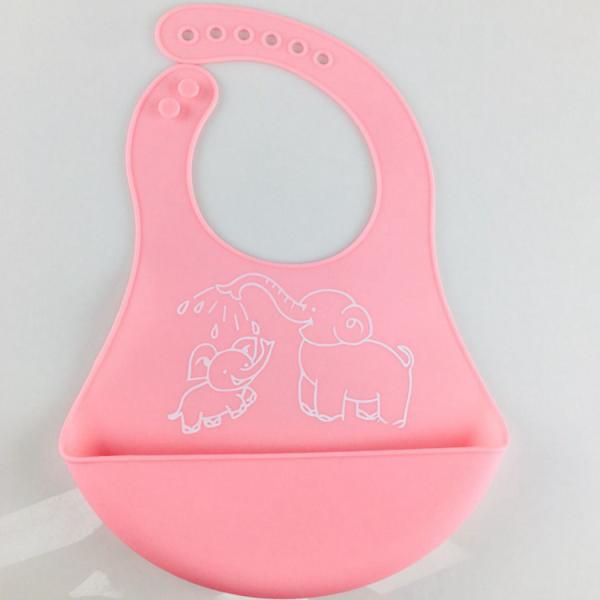 Easy Roll Up Wipe Clean Soft Toddler Waterproof Easily Clean Drool Feeding Tool Bibs for Feeding with Food Catcher Pocket