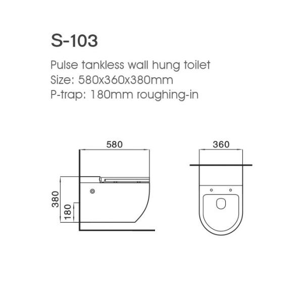 Special Design Tankless Wall Hung Toilet Matt Black Color For Luxury Hotel