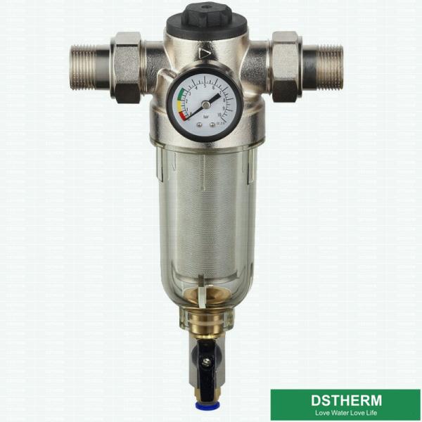 Corpo de bronze lavável da casa inteira com medidor de água Mesh Brass Water Pre Filte de aço inoxidável