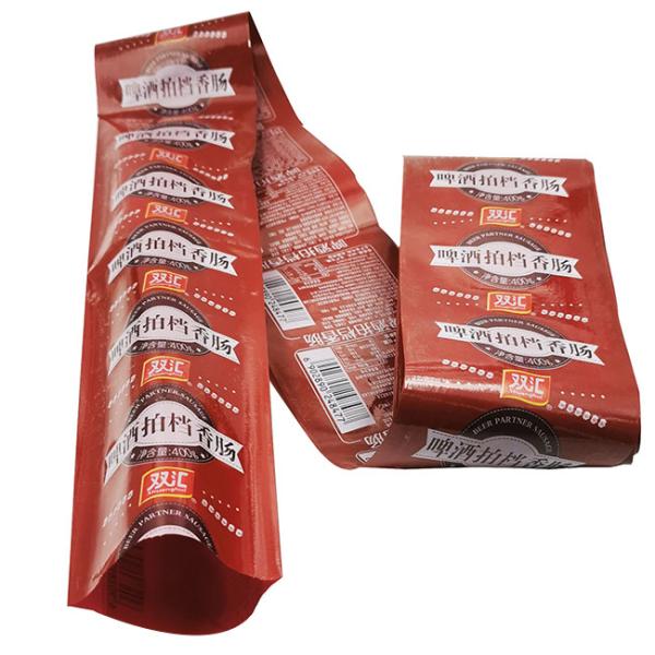 Embalagem de revestimento de plástico de qualidade alimentar flexografia impressão marca LOGO salsicha embalagem de revestimento de plástico de cor